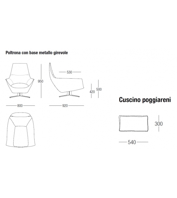 Ermes MisuraEmme Fauteuil avec Base de Métal