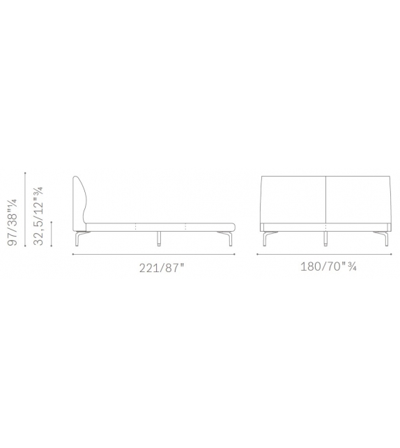 Ready for shipping - Eosonno Poltrona Frau Bed - SC0 Polare/170x200