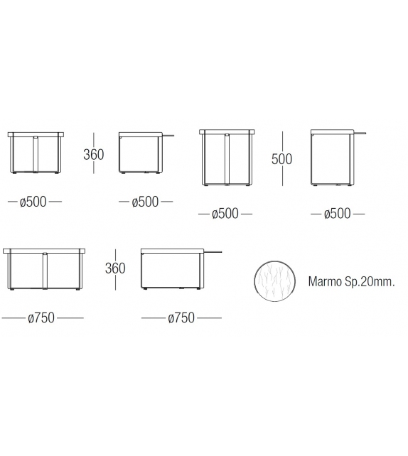 Ring MisuraEmme Mesita con Tapa de Vidrio