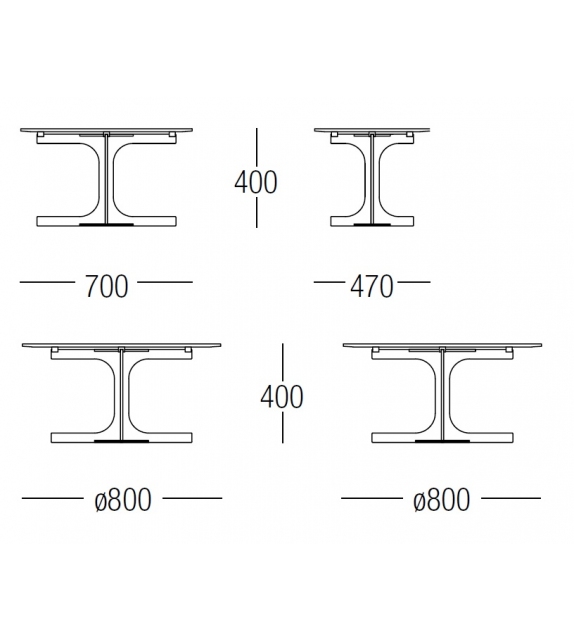 Janus MisuraEmme Couchtisch mit Glasplatte