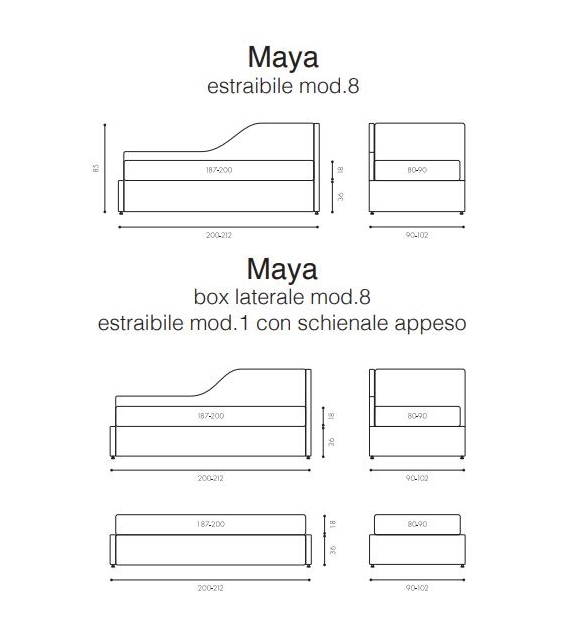 Maya Mod. 8 Twils Letto Singolo