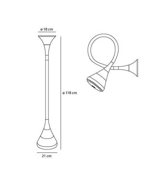 Pipe LED Artemide Wandleuchte/Deckenleuchte