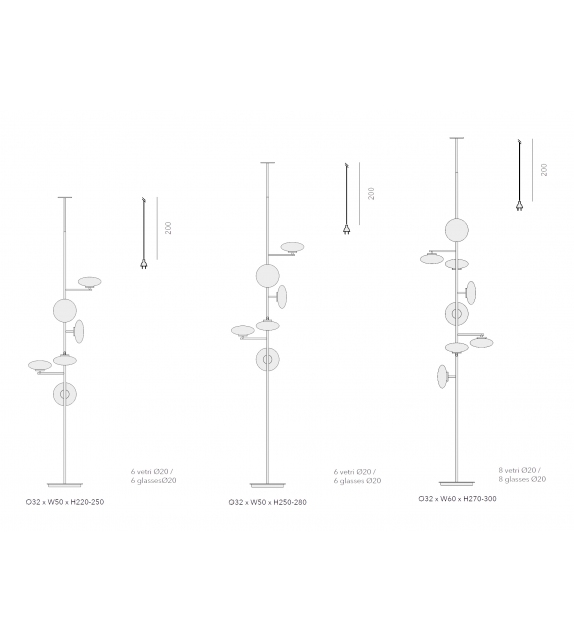 Mamì Penta Floor-Ceiling Lamp