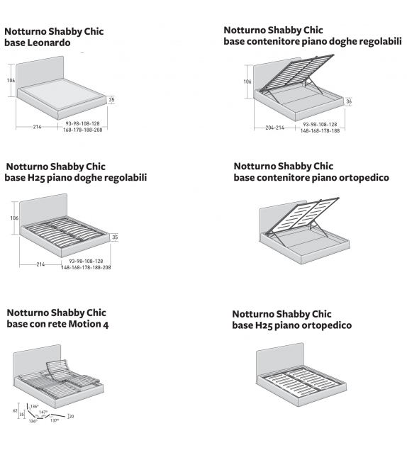Notturno Shabby Chic Flou Lit