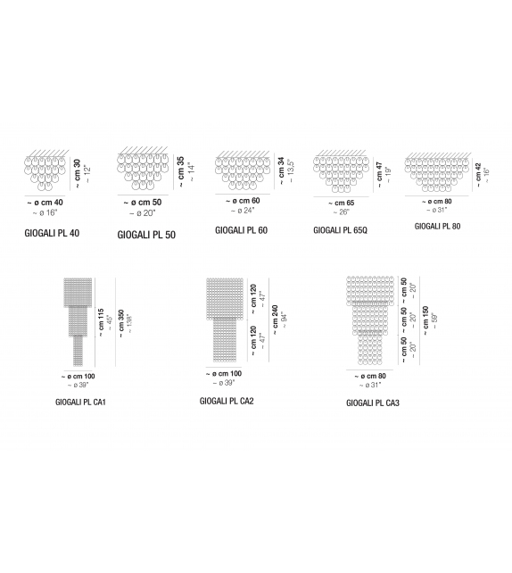 Giogali Vistosi Lampada Da Soffitto