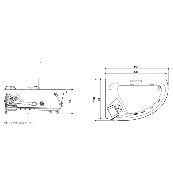Aquasoul Offset Jacuzzi Bathtub Milia Shop