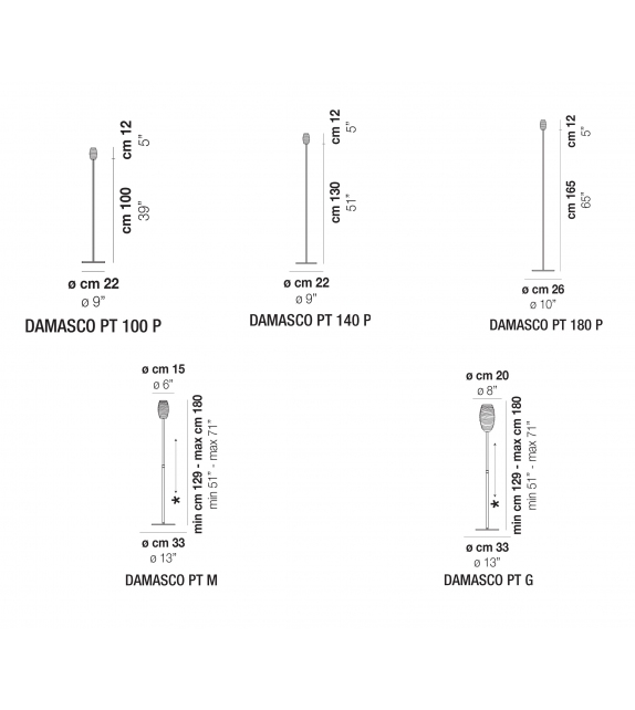 Damasco Vistosi Lampadaire