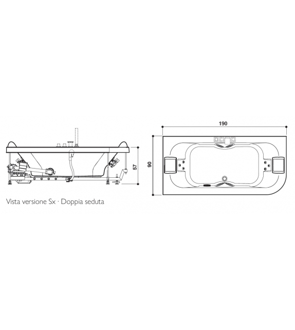 Aquasoul Double Jacuzzi Bathtub Milia Shop