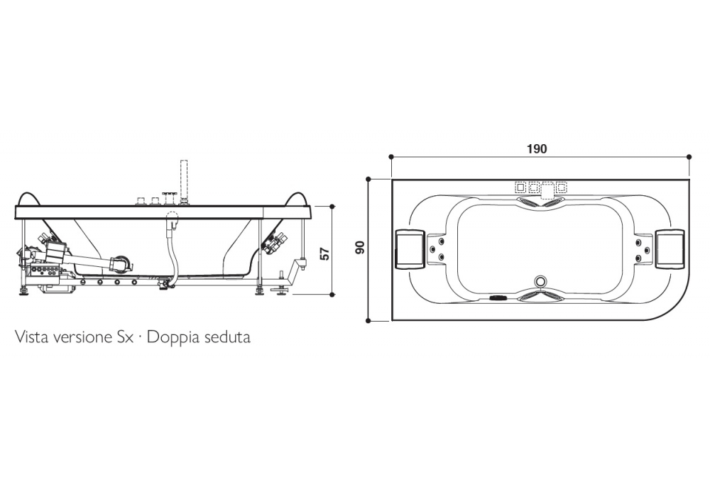 Aquasoul Double Jacuzzi Ba&ntilde;era - Milia Shop