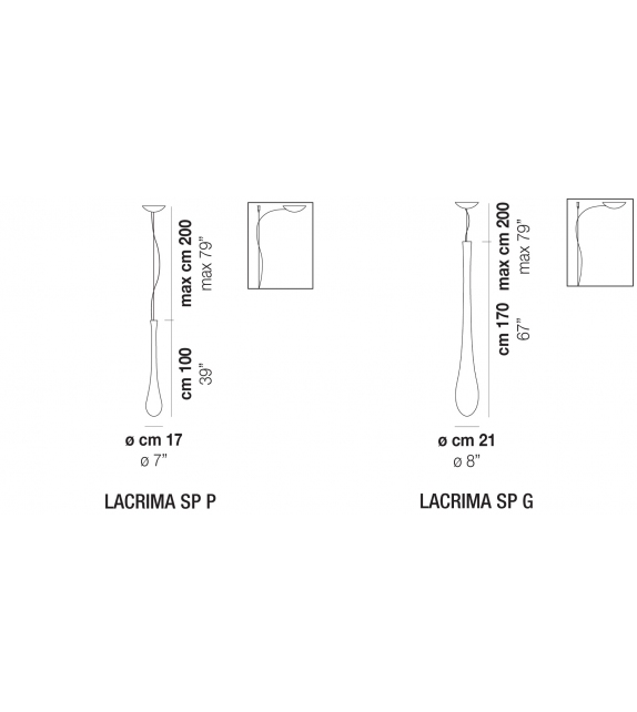 Lacrima Vistosi Lámpara de Suspensión