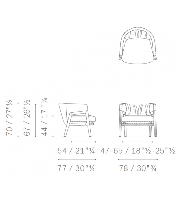 Duo Lounge Poltrona Frau Ceccotti Collezioni Armchair
