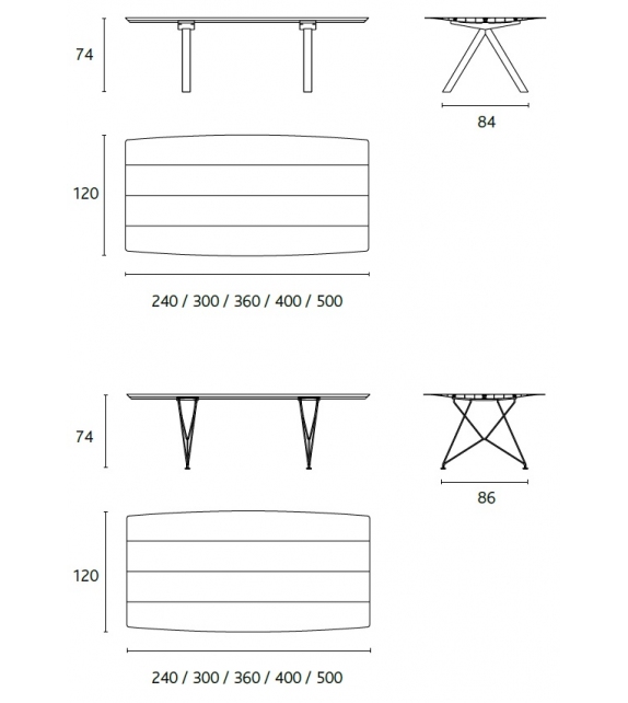 Table B 120 BD Barcelona Holz