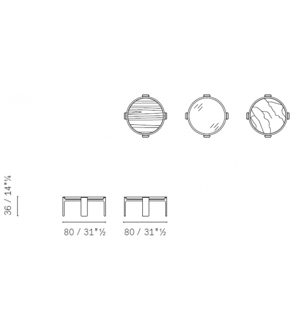 Duo Low Table Poltrona Frau & Ceccotti Collezioni Tavolino