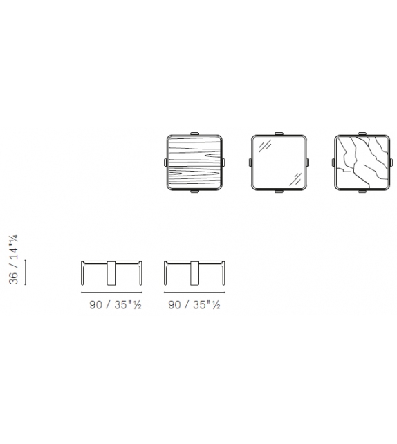Duo Low Table Poltrona Frau & Ceccotti Collezioni Tavolino