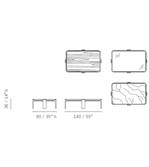 Duo Low Table Poltrona Frau & Ceccotti Collezioni Couchtisch