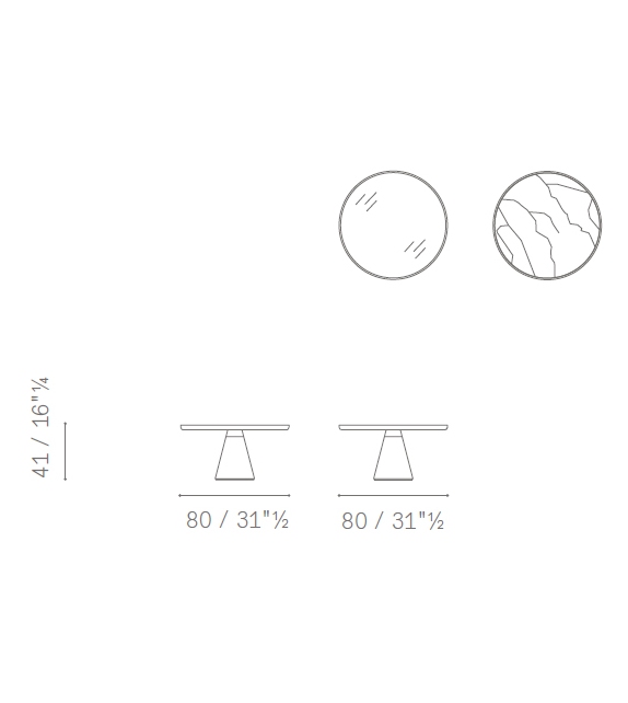 Duo Pedestal Table Poltrona Frau & Ceccotti Collezioni Couchtisch