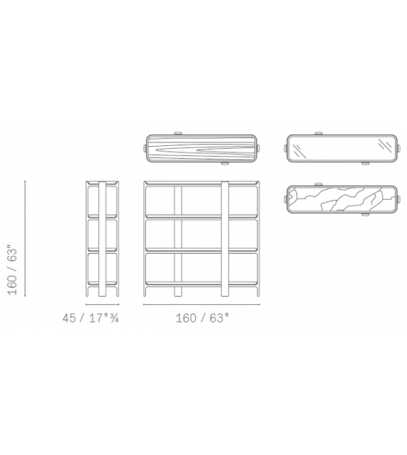 Duo Bookcase Poltrona Frau & Ceccotti Collezioni Librería
