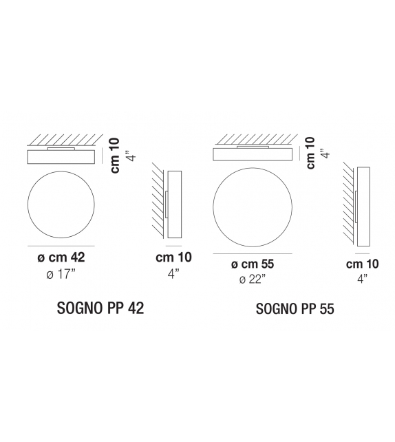 Sogno Vistosi Wandleuchte/Deckenleuchte