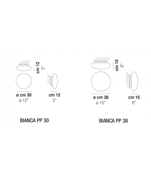 Bianca Vistosi Wall/Ceiling Lamp