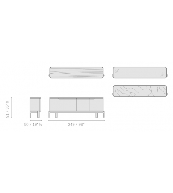 Duo Cabinet Sideboard Poltrona Frau & Ceccotti Collezioni