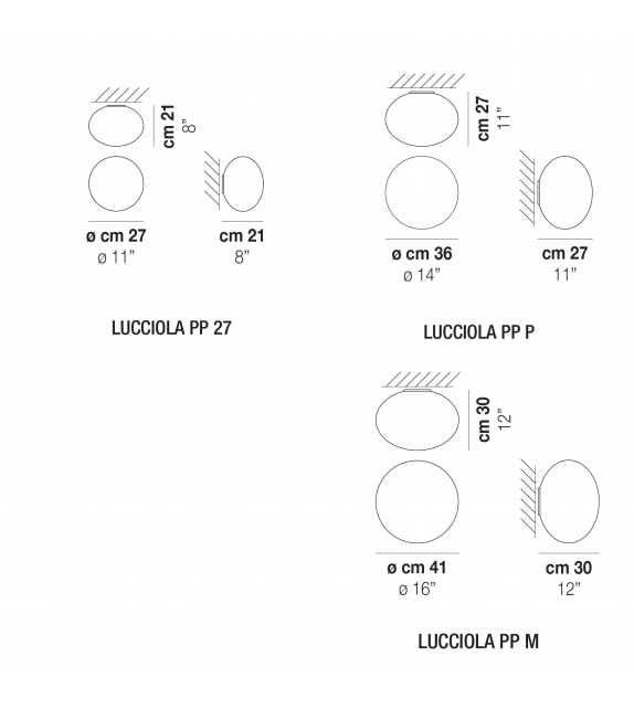 Lucciola Vistosi Wall/Ceiling Lamp