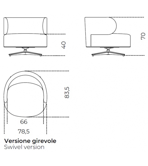 Akiko Lounge Gallotti&Radice Fauteuil Pivotant