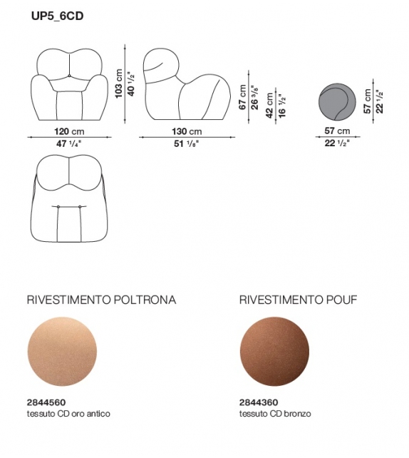 Serie Up Compasso d'Oro B&B Italia Armchair