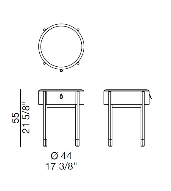 Bayus Ronde 44 Porada Table De Chevet