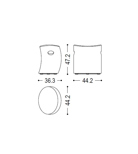 Ovall Riva 1920 Sgabello