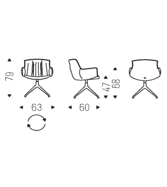 Rhonda Turn Cattelan Italia Silla Giratoria