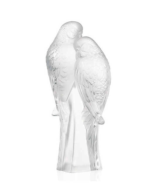 2 Parakeets Lalique Skulptur