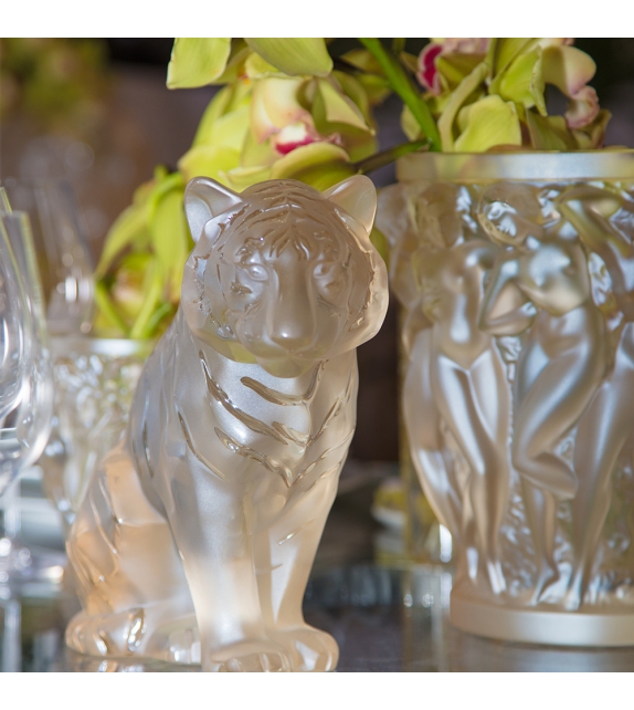 Sitting Tiger Grand Lalique Scultura