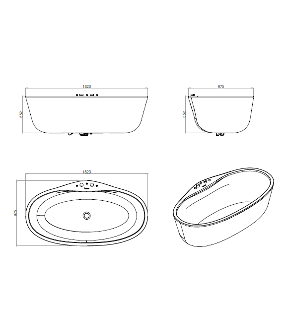 Pearl Kreoo Airpool-Wanne