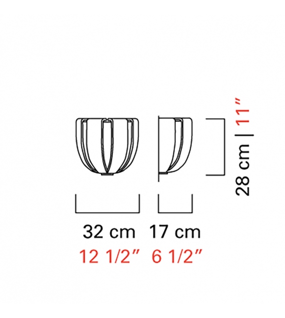 Plissé Barovier & Toso Lámpara de Pared