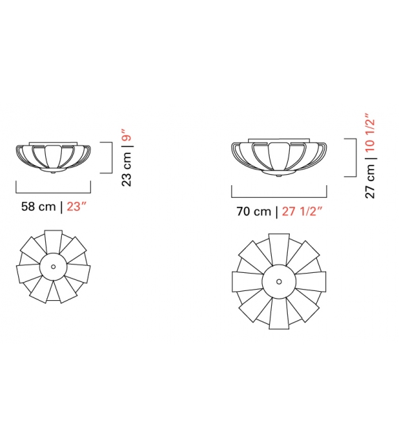 Plissé Barovier & Toso Ceiling Lamp