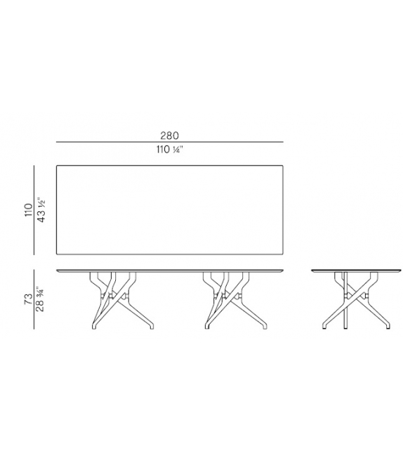 Torso Rectangular Potocco Table