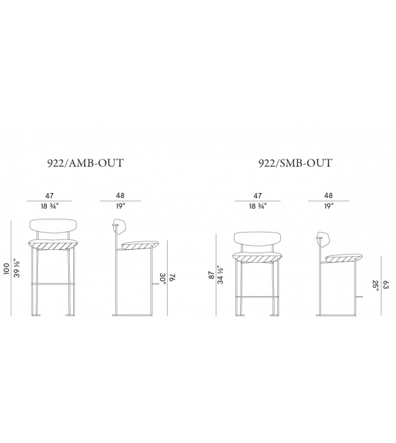 Keel Light Outdoor Potocco Taburete