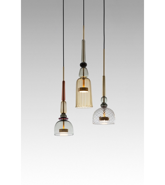 Flauti Circular Chandelier 32 Amber Giopato & Coombes Lustre