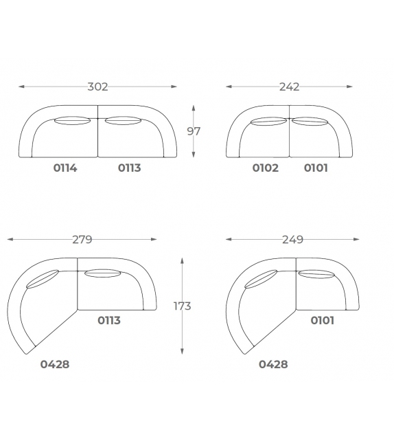 Ferri 1956 Athene Sofa