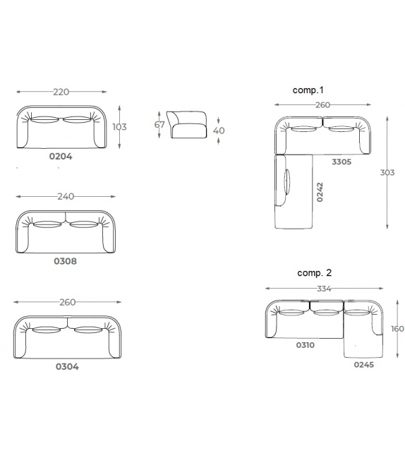 Ferri 1956 Florence Sofa