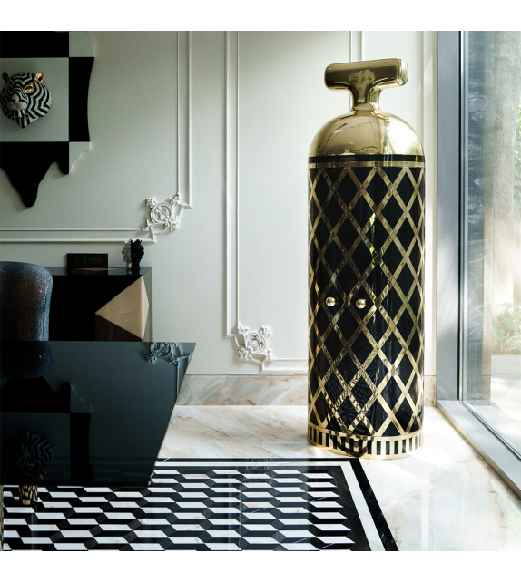 Monsieur Verdoux Black Gold Scarlet Splendour Mueble Bar