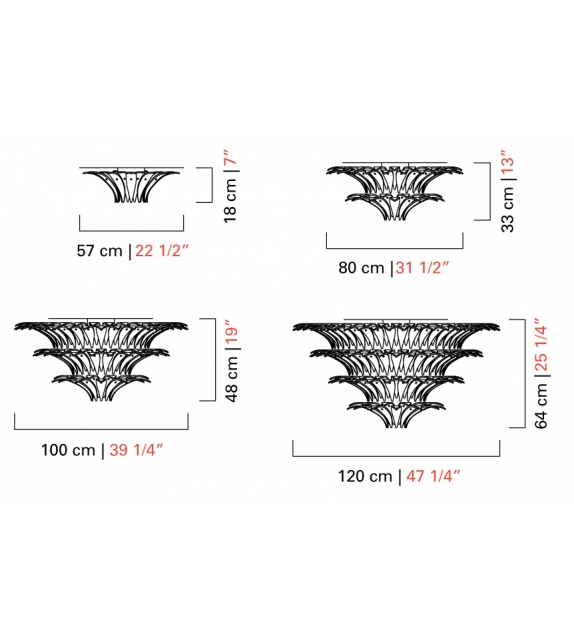 Palmette Barovier&Toso Lampada da Soffitto