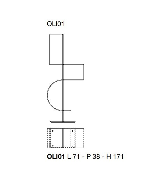 Ollie Glas Italia Bücherregal