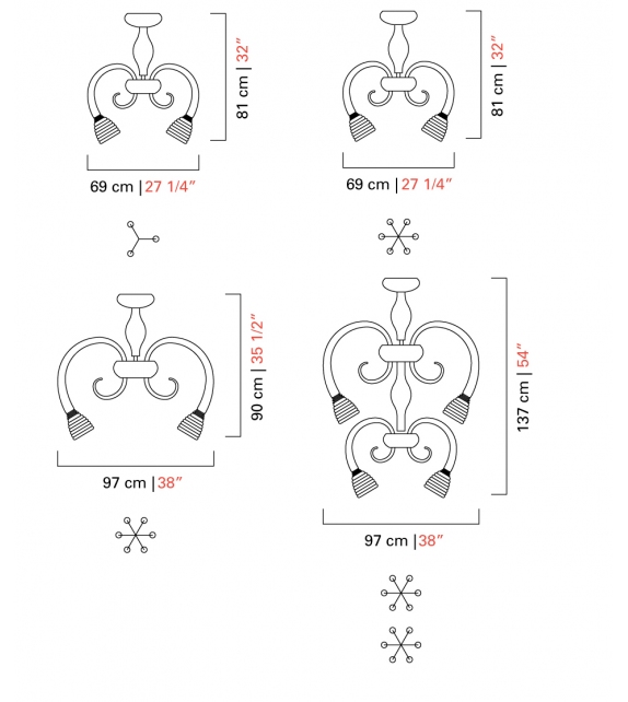 Quadri Chandelier Barovier&Toso