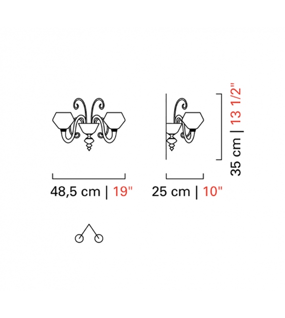 Metropolis Barovier & Toso Lampada da Parete