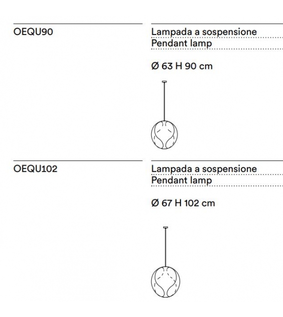 Equinox Tacchini Lampada a Sospensione