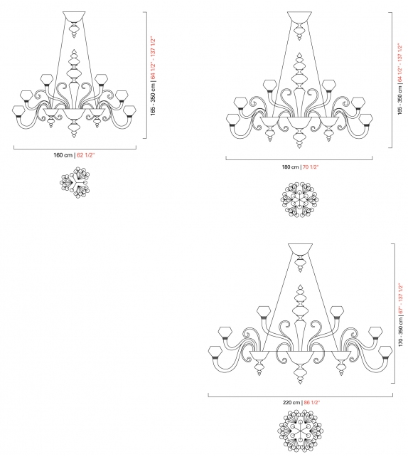 Magritte Barovier & Toso Leuchter