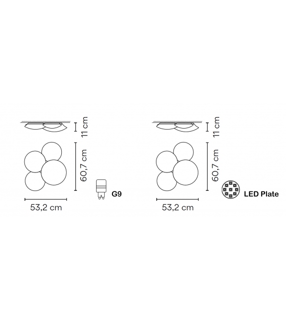 Puck Fuor-Sphere Vibia Lampada da Parete