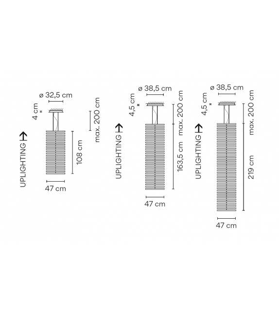 Rhythm Vertical Vibia Lampada a Sospensione