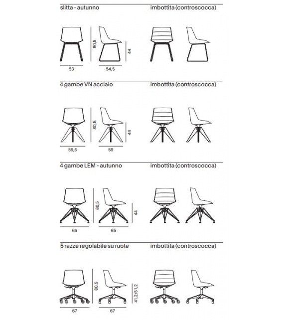 Flow MDF Italia Chair Polsterstuhl
